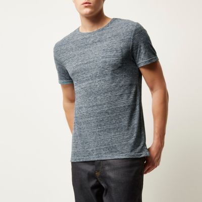 Blue textured t-shirt